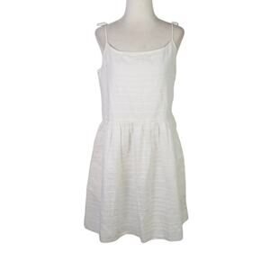 Gap white cotton tonal stripe mini dress 6